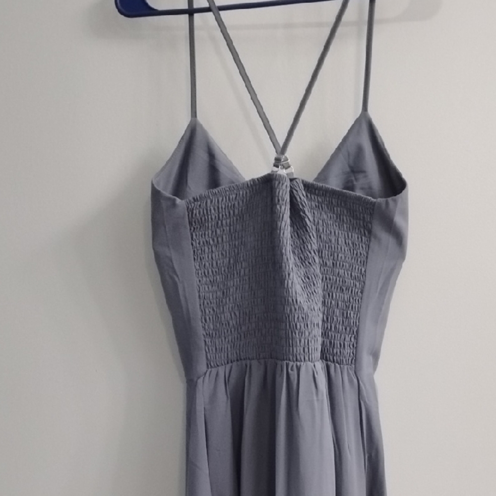 NWT BTFBM Dusty Blue Maxi Dress with Front Keyhole Size Small - Picture 5 of 7